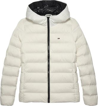 Tommy Jeans Waterafstotende gewatteerde jas met capuchon - Dames - Gewatteerde jassen - Wit - M - Leer - Jassen