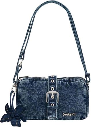 Desigual Shoulder Bags, female, Blue, Size: ONE SIZE Handbag with Shoulder Strap and Zip Fastening