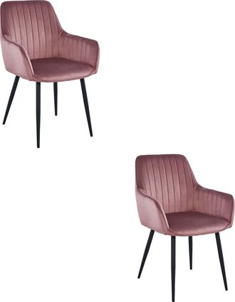 OEM Silla Solden - Terciopelo Rosa / Patas Negras X 2