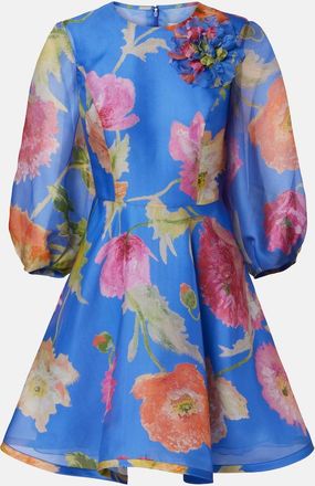 Carolina Herrera Floral silk organza minidress