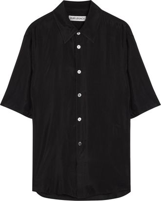 Our Legacy Beyond Brushed Satin Shirt - Black - 52 (IT52 / XL)