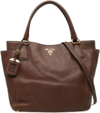 Prada Pre-owned Vintage Satchel - Dames - Vintage Shopper - Bruin - ONE Size - Leer - Vintage