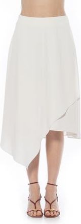 Alexia Admor Jess Asymmetric Midi Skirt in Ivory at Nordstrom Rack, Size 12