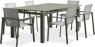 DCB Garden Miami - Conjunto de comedor de jardín 6 plazas de aluminio Dcb Garden