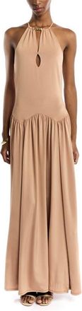LBLC The Label Santorini Halter Slit Maxi Dress in Copper at Nordstrom, Size X-Small