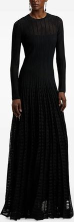 Ralph Lauren Collection Geribbelde geplooide maxi-jurk - Zwart