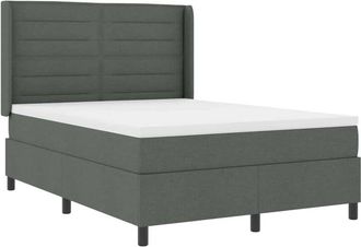 vidaXL Cama Tipo Box Spring Con Colch&oacute;n Gris Oscuro 160 X 200 Cm Tela Vidaxl