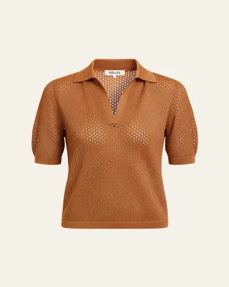 Diane Von F&uuml;rstenberg Maren Shimmer Mesh Knit Sweater