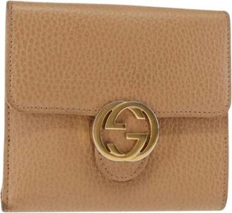 Gucci Pre-owned Wallets, female, Beige, Size: ONE SIZE Pre-owned Vintage Leather Wallet