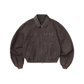 Represent Bomber Jackets, male, Brown, Size: S Classic Collar Bomber Jacket