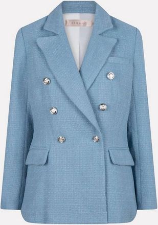 Esqualo Womens Babette Boucle Blazer In Blue