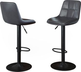 Vicco Taburete De Bar Conjunto De 2 Sena, Gris/negro, 38.5 X 86 Cm, Vicco