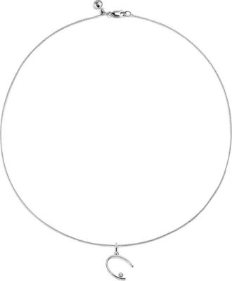 Monica Vinader Lab Grown Diamond Initial Pendant in Sterling Silver C at Nordstrom