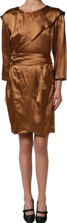 Emporio Armani Satin Acetate Wrap Sheath Mini Belted Womens Dress