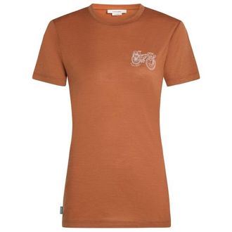 Icebreaker Merino 150 Tech Lite S/S Adventure Ride Merinoshirt f&uuml;r Damen | braun/orange