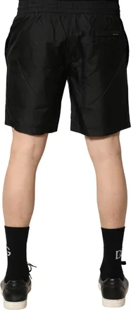 Dolce & Gabbana Black Polyester Drawstring Men Shorts Swimwear
