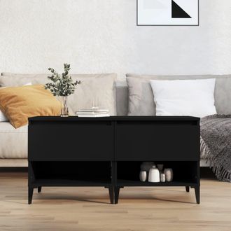 vidaXL Vidaxl - Mesas Auxiliares 2 Uds Madera Contrachapada Negro 50x46x50 Cm