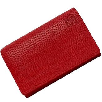 Loewe Red Color Leather Wallet (Bi-Fold) (Pre-Owned)