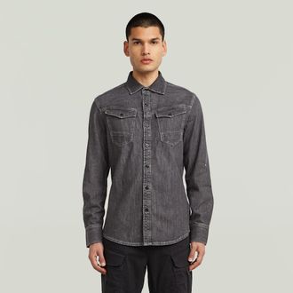 G-Star Mens G-Star RAW Arc 3D Slim Shirt - Grey Cotton - Size Medium