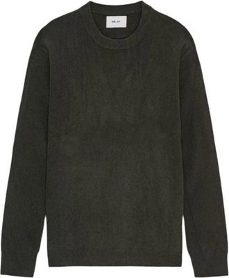 Nn.07 Round-neck Knitwear, male, Green, Size: XL Ribbed Crew-Neck Sweater