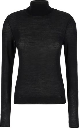 Saint Laurent Cassandre Turtleneck Sweater - Dames - Coltruien - Zwart - L - Wol - Truien & Vesten