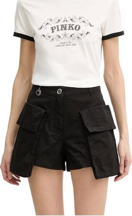 Pinko Pinko, Korte Broeken, Dames, Zwart, XS, Katoen, Cargo Shorts