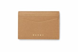 Marni Prisma Tumbled Leather Folded Wallet - Cement Gray