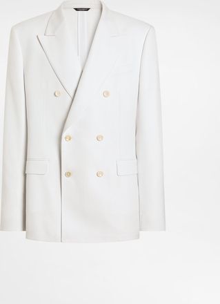 Dolce & Gabbana Sicilia Light Double-breasted Viscose Jacket - Man Suits And Blazers White 44