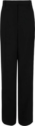 Ferragamo Womens Creased Straight Leg Trousers In Black