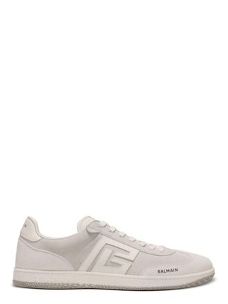 Balmain Swan Sneakers In Suede And Smooth Leather