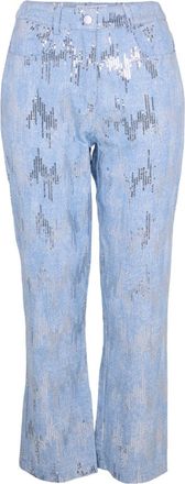 Amy Lynn AmyLynn Dames Versierde 5 Pocket Jeans (Blauw)