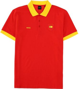 HUGO BOSS Red Logo Shirt Collar Polo