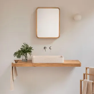 Sklum Conjunto De Mueble De Ba&ntilde;o 130x45 Cm Suspendido En Madera De Teca Neill Sklum