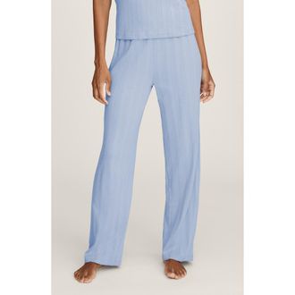 Petite Plume Pima Cotton Pointelle Pajama Pants in Blue at Nordstrom, Size X-Large