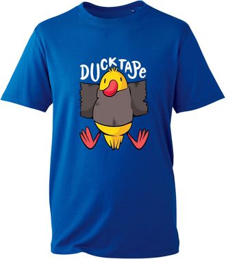 Generic Funny Duck Tape T-Shirt - Cute Cartoon Duck Duct Taped Hilarious Animal Top for Adults and Kids (Royal, 11 Years)