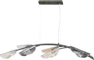 Kare Design Lámpara de suspensión de 6 hojas en vidrio y acero de 135cm