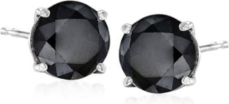 Ross-Simons Black Diamond Stud Earrings in 14kt White Gold