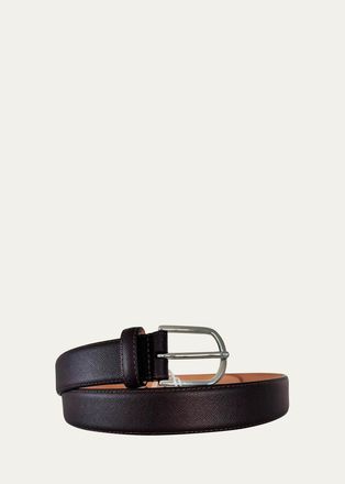 Simonnot Godard Mens Saffiano Leather Belt, 30mm