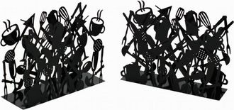 Vacchetti Vacchetti - Organizador De Revistas De Metal Cubiertos 1-2 Negro 35x12x26cm