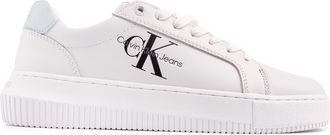 Calvin Klein Jeans Womens Chunky Cupsole Trainers - White Leather - Size UK 6