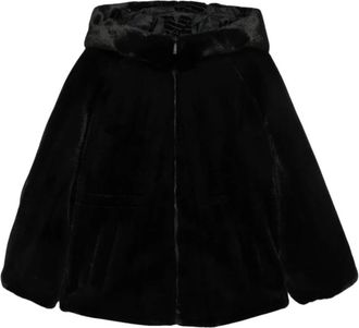 Emporio Armani Comfort Fit Faux Fur Jas - Dames - Jassen - Zwart - Maat: XS Polyamide