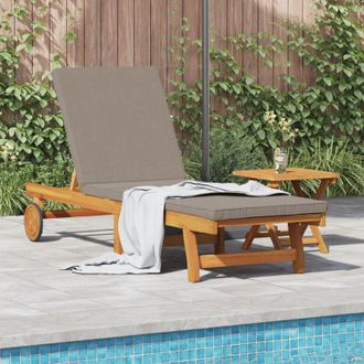 vidaXL Vidaxl - Lettino da sole con cuscino 1-persona Marrone 63 x 199 x 85cm