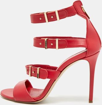 Le Silla Red Leather And Suede Minerva Strappy Sandals