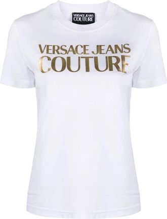 Versace Jeans Couture Witte T-shirts Polos voor Dames - Dames - T-shirts - Wit - XS - Tops