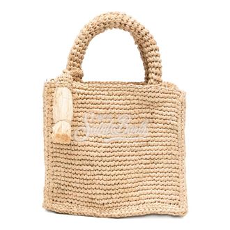 MC2 Saint Barth Handbags, female, Beige, Size: ONE SIZE Mini Vanity Raffia Handbag
