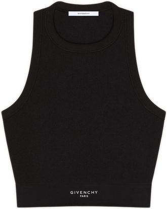 Givenchy Cropped tanktop met band - Dames - Tops zonder mouwen - Zwart - S - Katoen - Tops