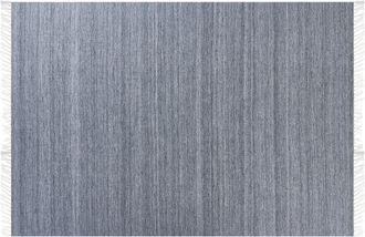 Beliani Alfombra Gris 160 X 230 Cm Pet Reciclado Flecos Interior Exterior Malhia