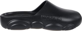 Moschino Logo Ingedrukte Slides - Heren - Slip ons - Zwart - 41 EU - Schoenen