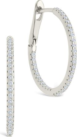 Sterling Forever Sterling Silver Lilia CZ Infinity Hoops