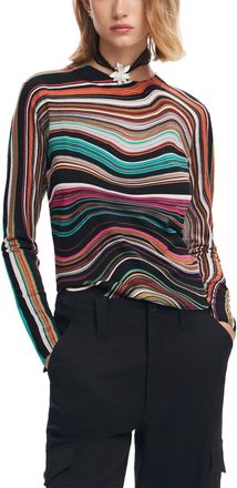 Desigual Turquoise Coloured Knit Round Neck Sweater